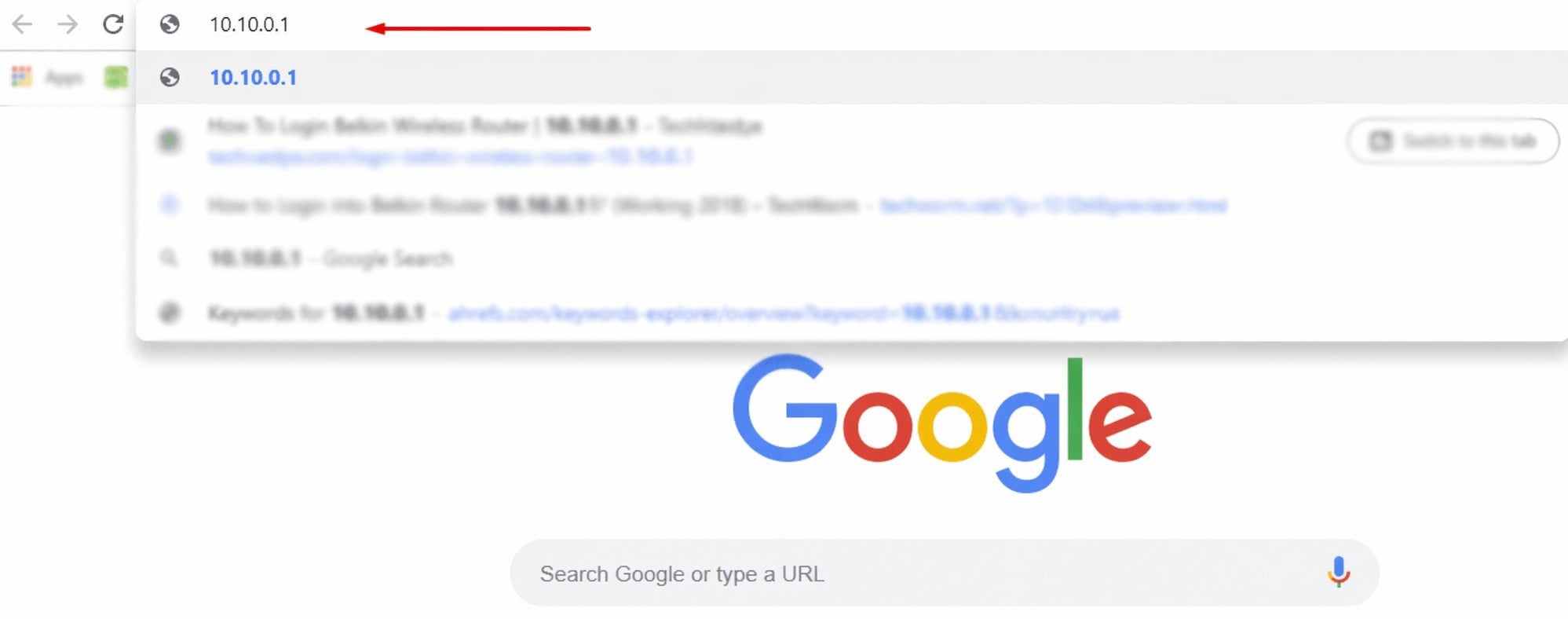 enter 10.10.0.1