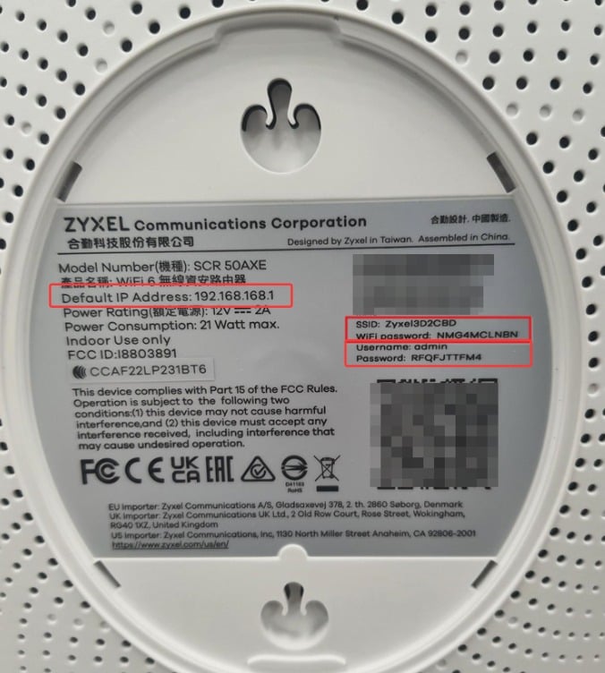 Zyxel IP 192.168.168.1