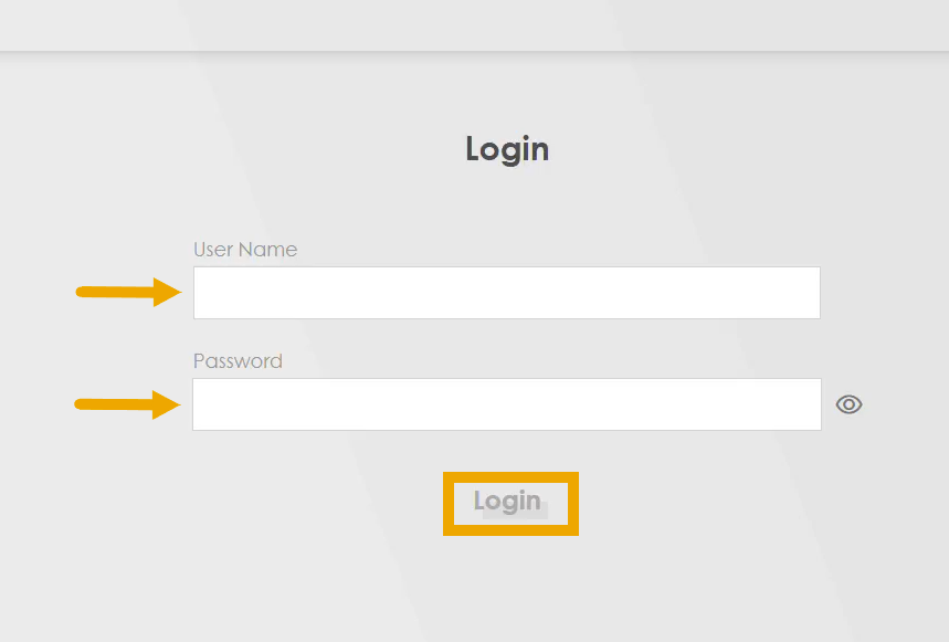 Zyxel login page