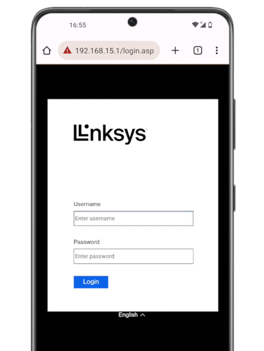 192.168.15.1 Linksys login page
