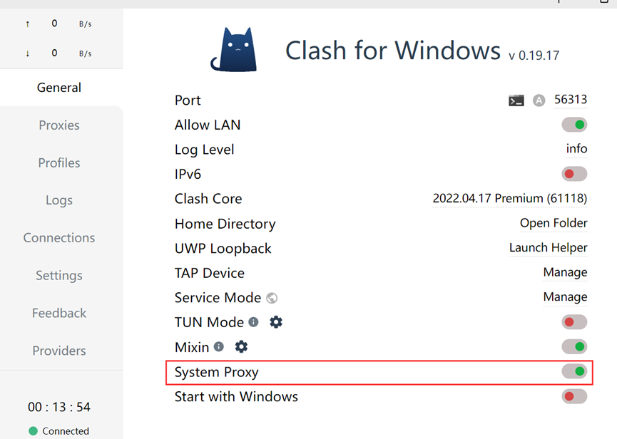 Clash for Windows System Proxy