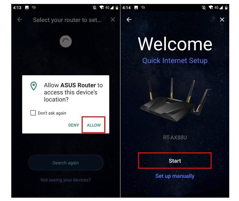 allow ASUS router location