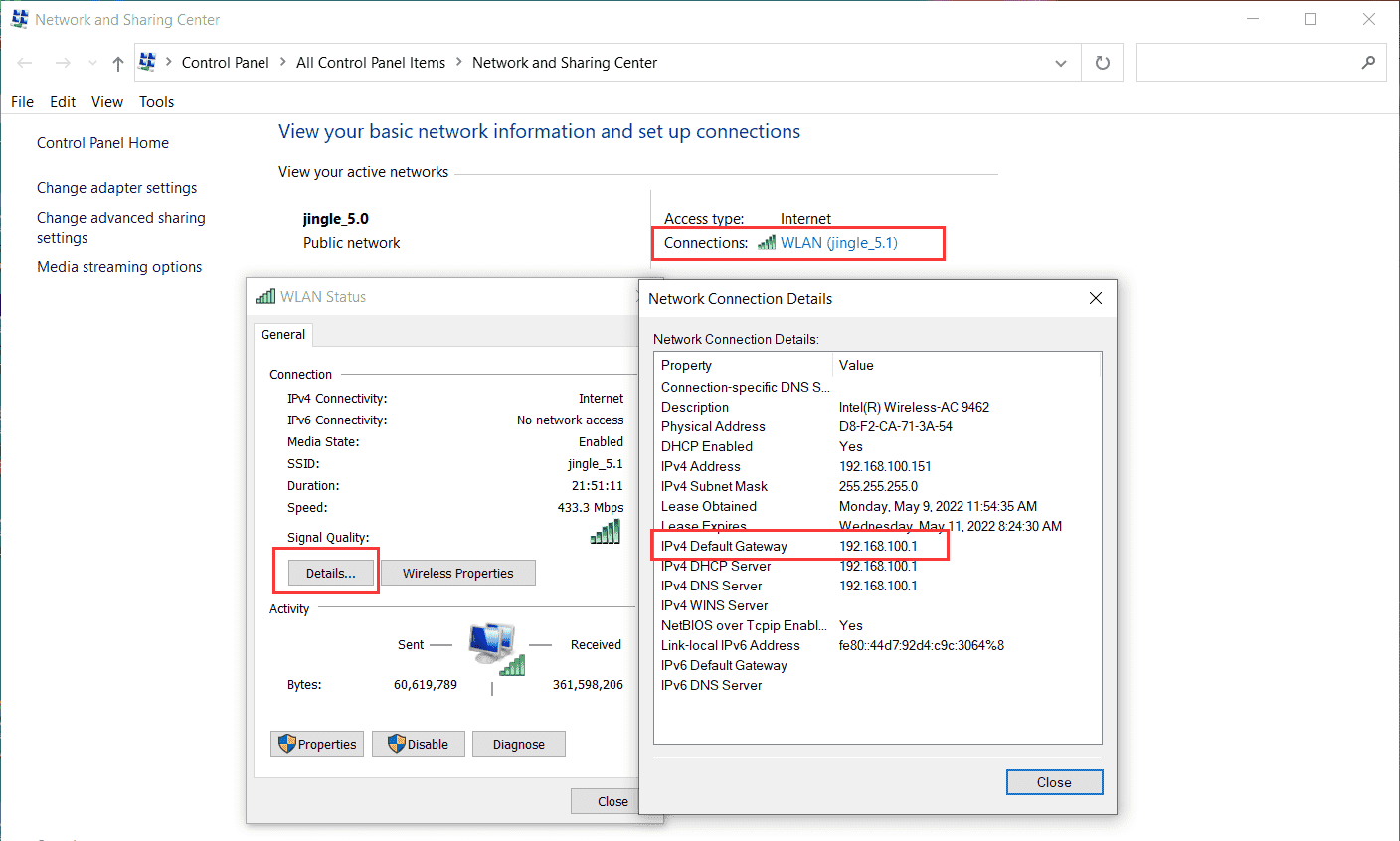 Private network IP information