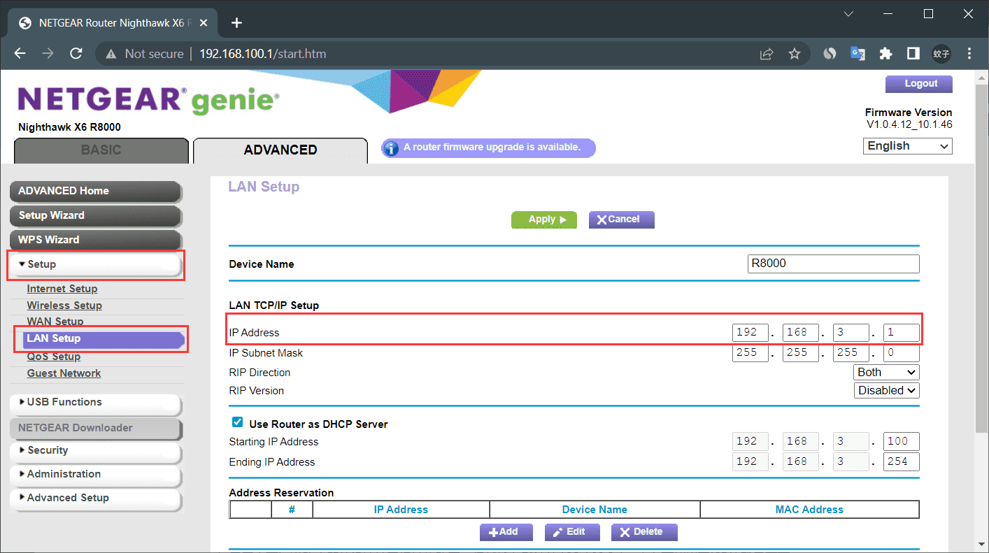 LAN port modification