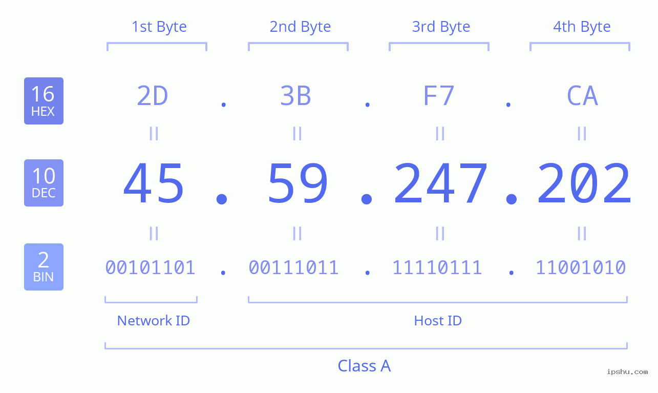 IPv4: 45.59.247.202 Network Class, Net ID, Host ID